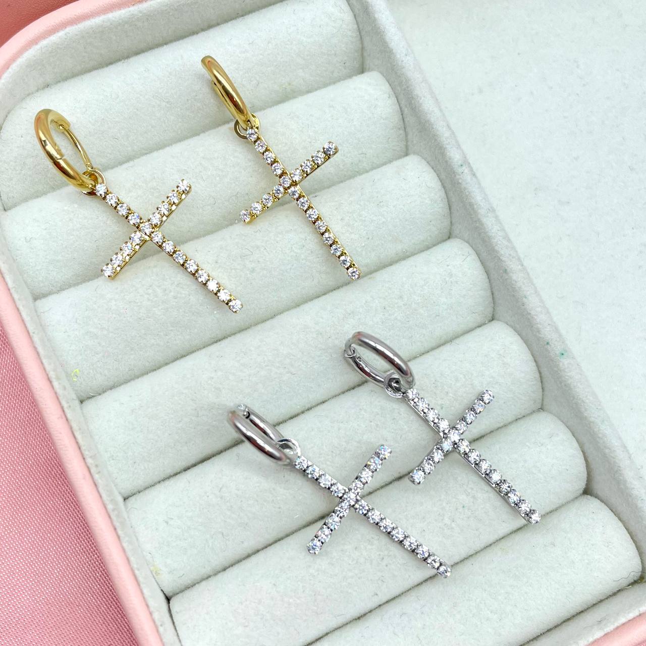 Orecchini - Donna - Amen - ECR - Croce - Argento Orecchini - Donna - Amen - ECR - Croce - Argento