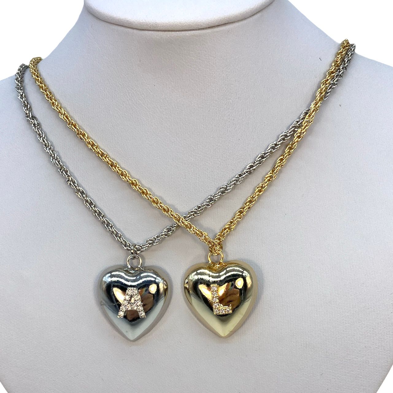 CYWQZZ Set di 2 collane in zinco con ciondolo a forma di cuore Best CYWQZZ Set di 2 collane in zinco con ciondolo a forma di cuore Best