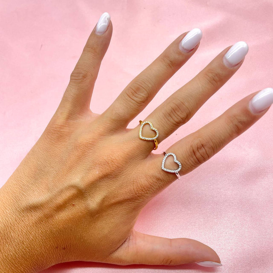 Anello regolabile cuore bril