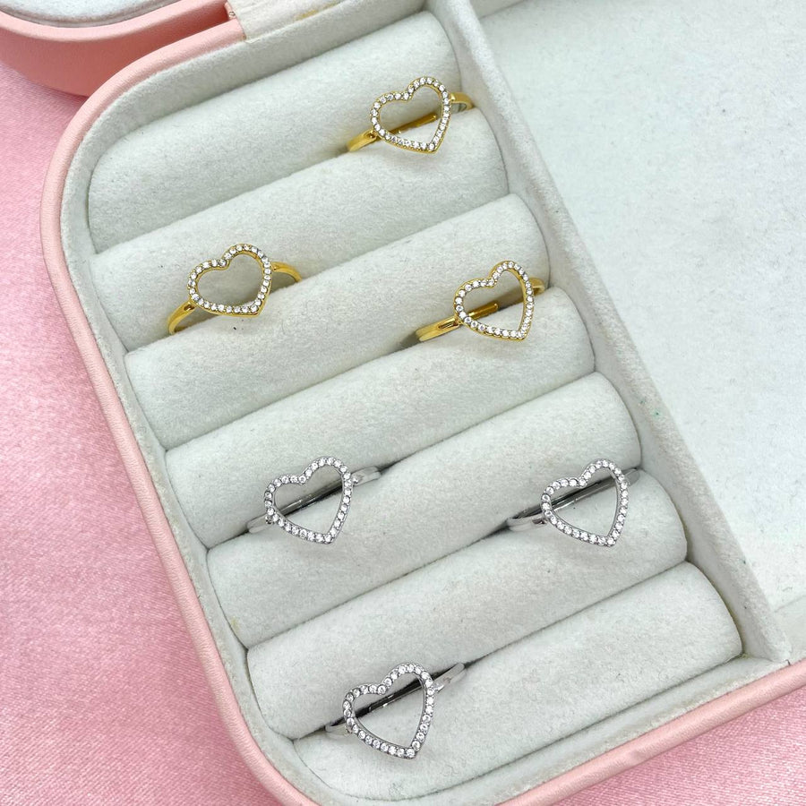 Anello regolabile cuore bril