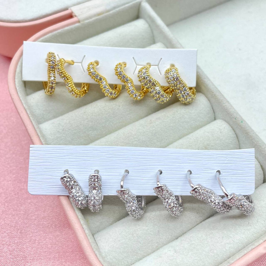 Set 6 orecchini cuore bril