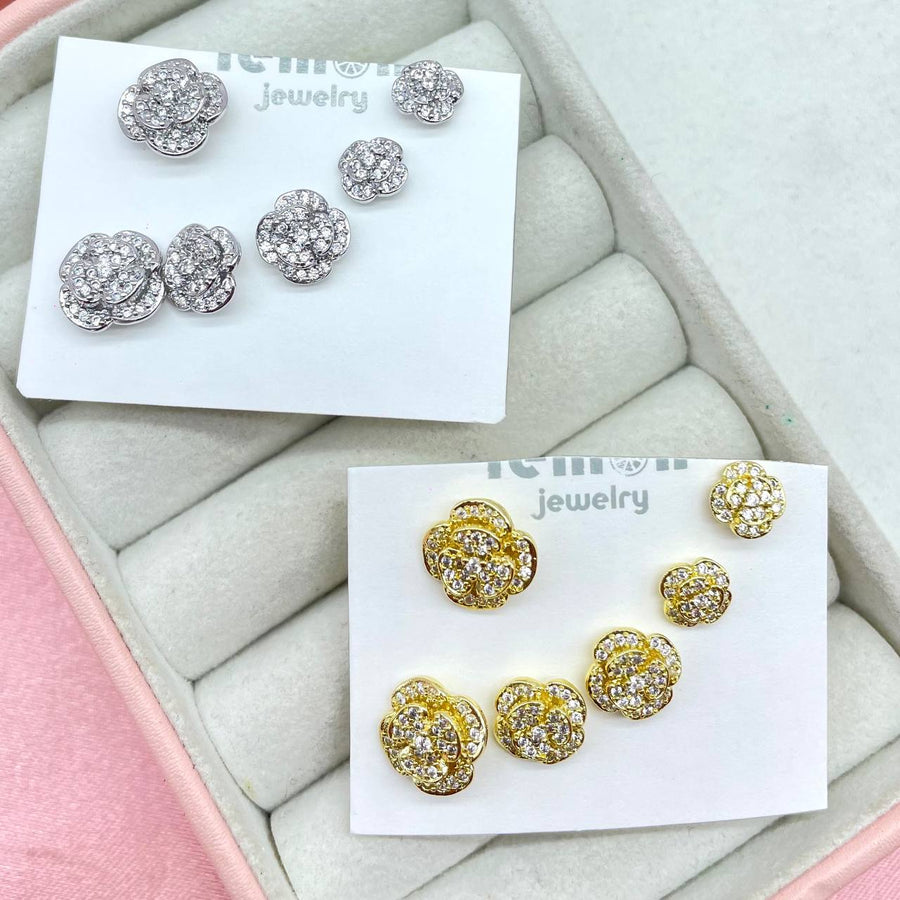 Set 6 orecchini rose bril