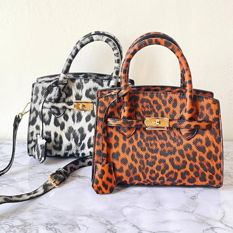 Borsa animalier con tracolla removibile