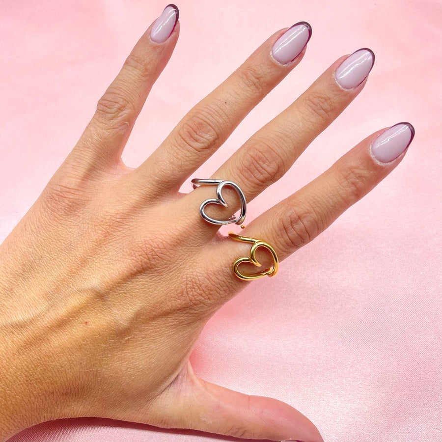 Anello regolabile cuore gotic