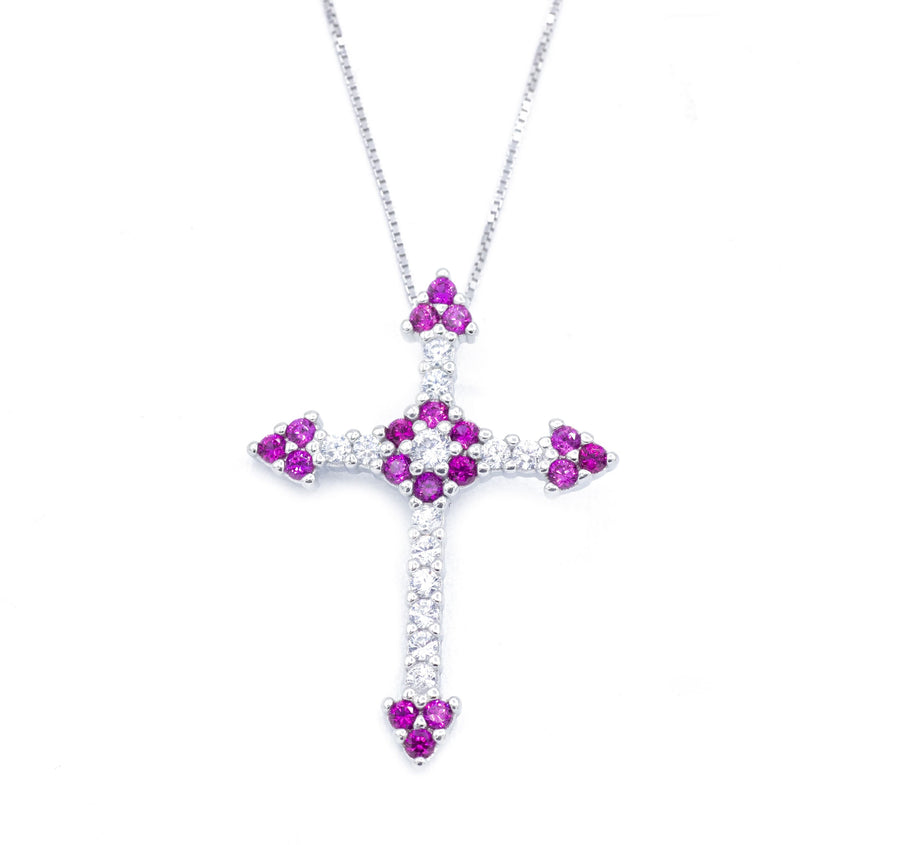 Collana croce colour in argento 925