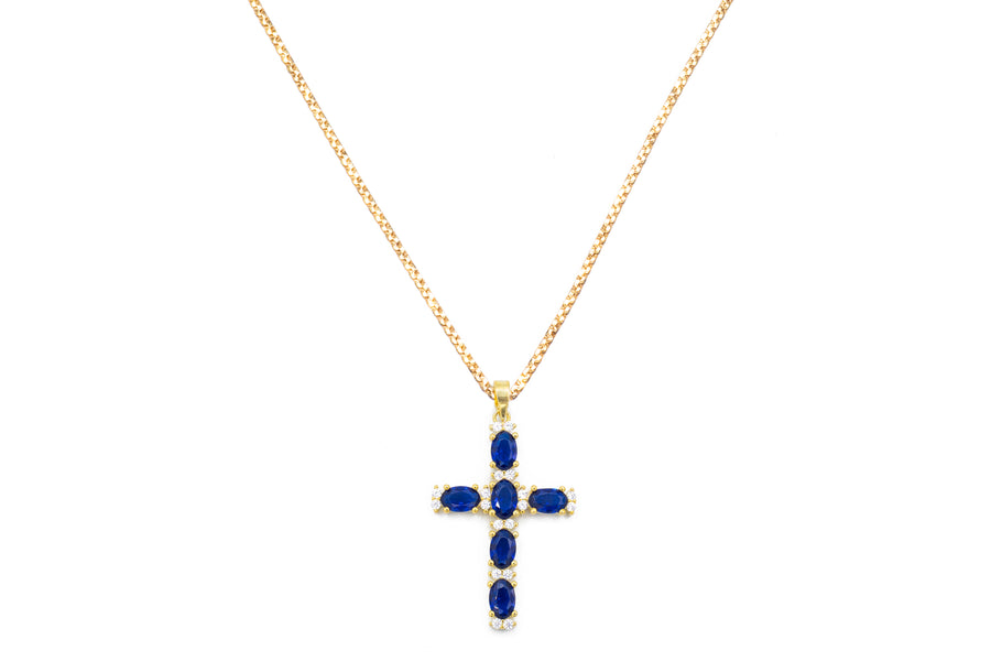 Collana croce colour brill in argento 925