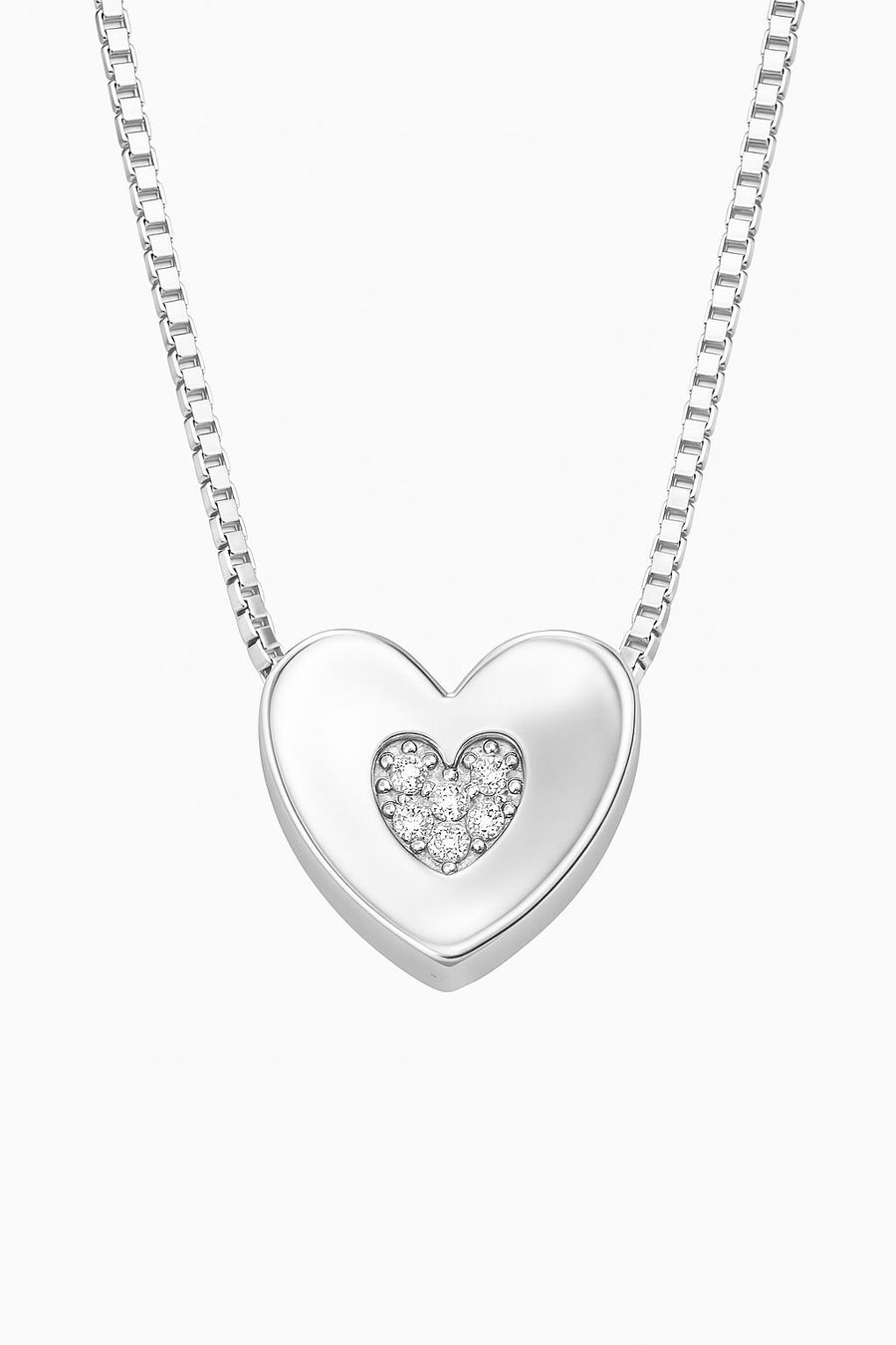 Collana con cuore incastonato in argento 925