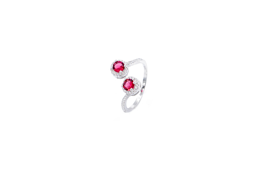 Anello regolabile double ball bril colour in argento 925