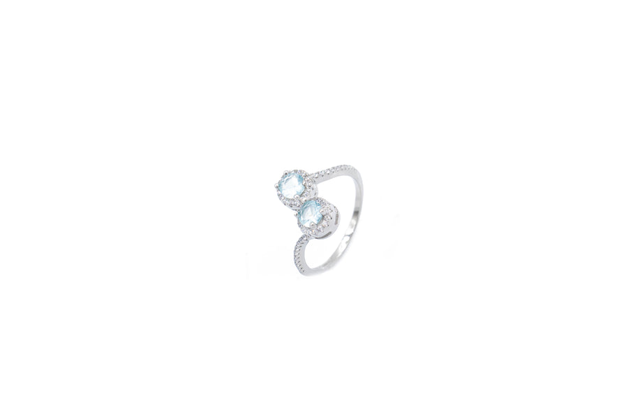 Anello regolabile double ball bril colour in argento 925