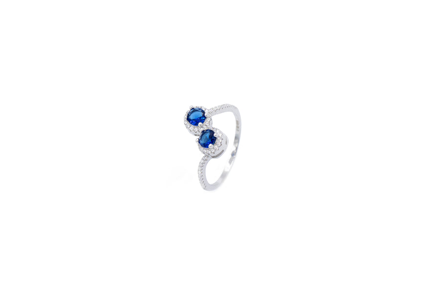 Anello regolabile double ball bril colour in argento 925