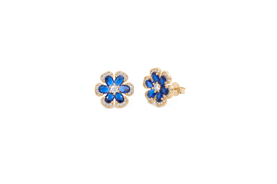 Orecchini A Fiore In Argento 925 Con Zirconi – Donna, 1.2 Cm, Ipoallergenici, Regalo In Scatola