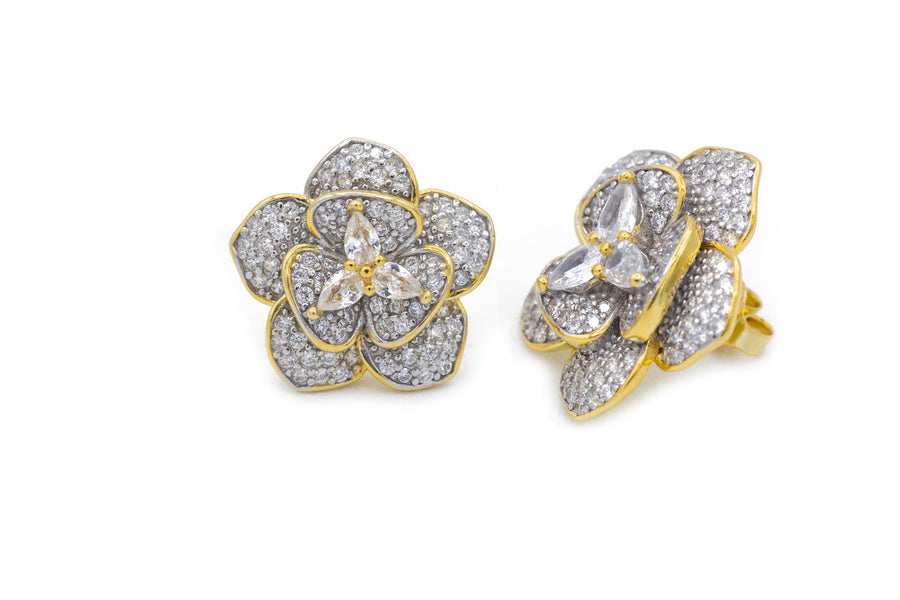 Orecchini flower bril chic in argento 925