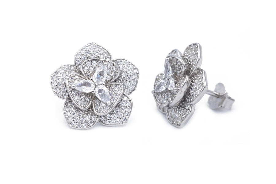 Orecchini flower bril chic in argento 925