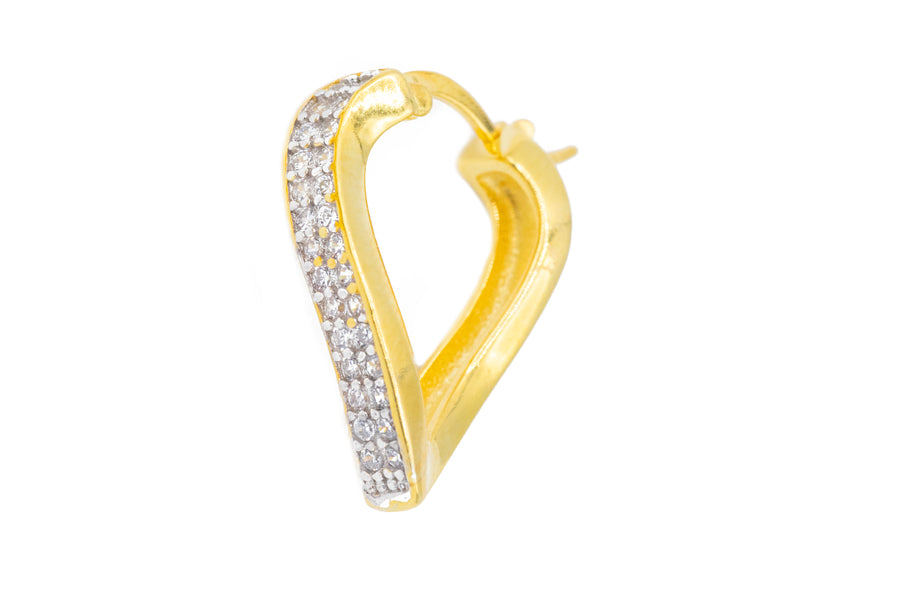 Orecchini v stylist simil cuore in argento 925