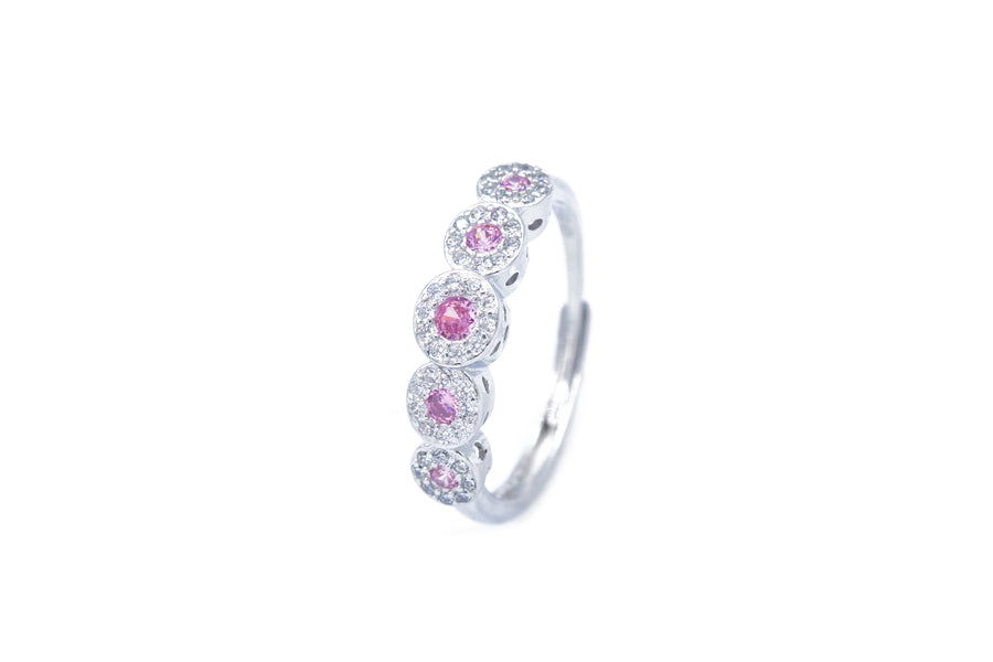 Anello regolabile flower diamond colour in argento 925