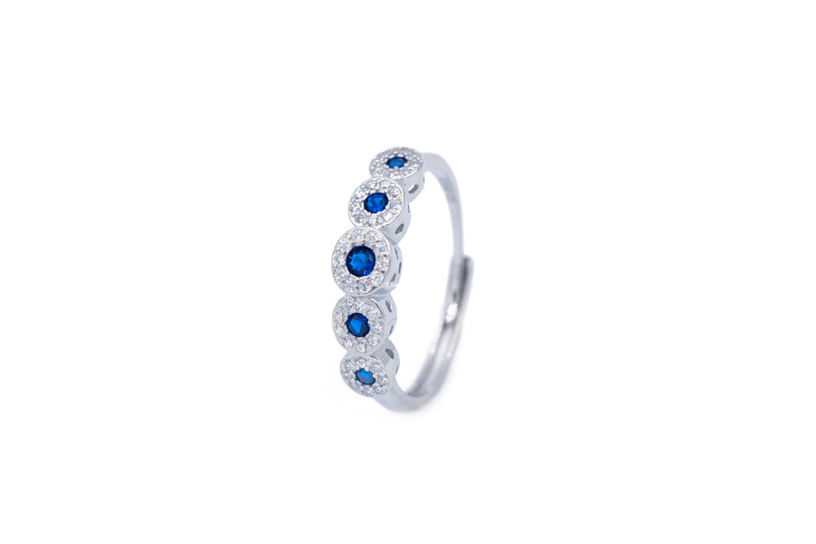 Anello regolabile flower diamond colour in argento 925