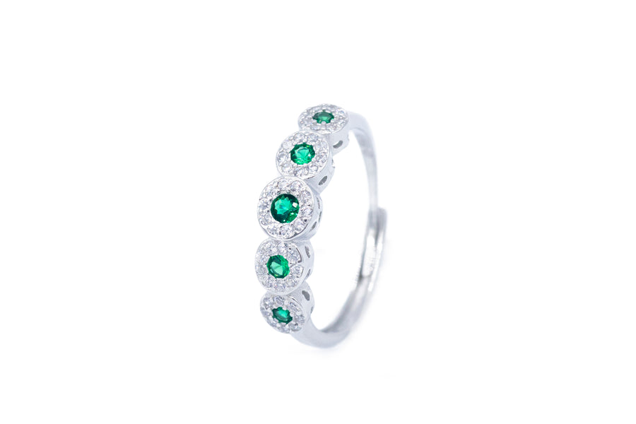 Anello regolabile flower diamond colour in argento 925