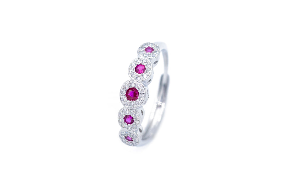 Anello regolabile flower diamond colour in argento 925