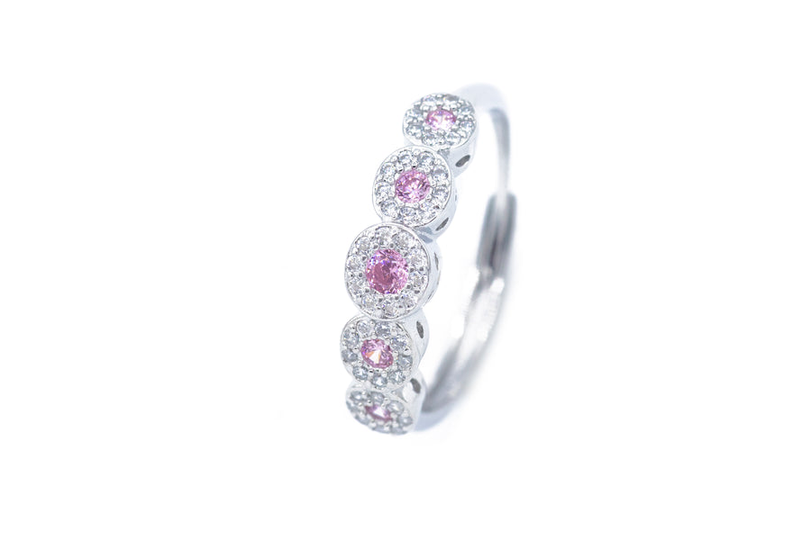 Anello regolabile flower diamond colour in argento 925