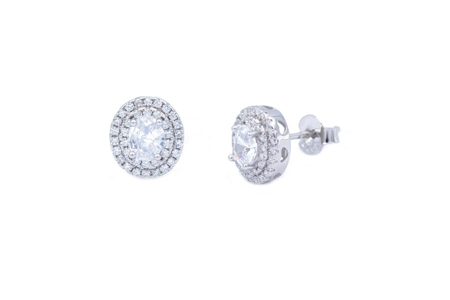 Orecchini a lobo circle diamond in argento 925