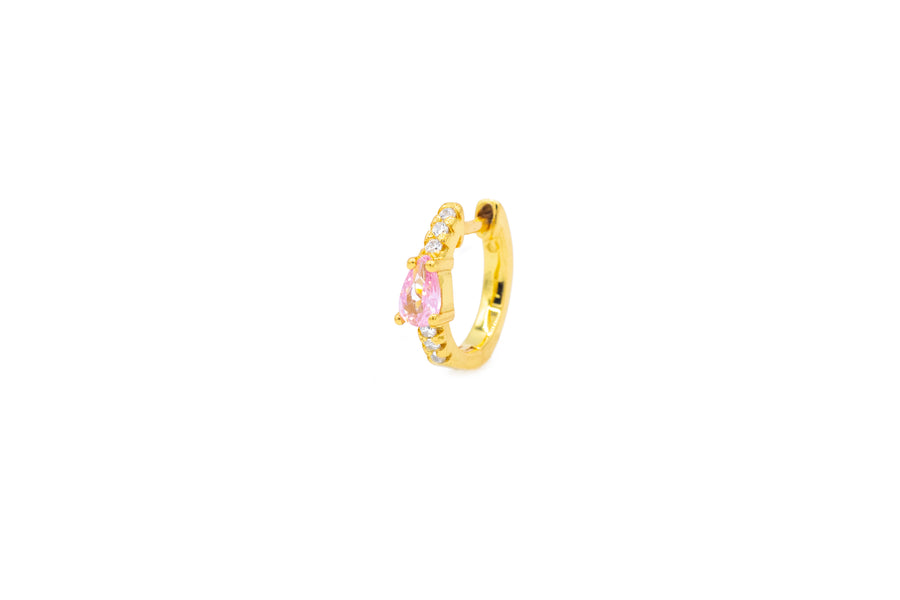 Orecchini cerchietti caten colour con strass in argento 925