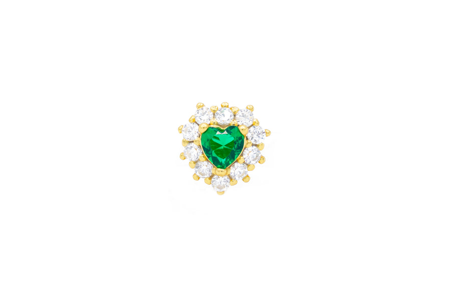 Orecchini a lobo cuore cristal colour in argento 925