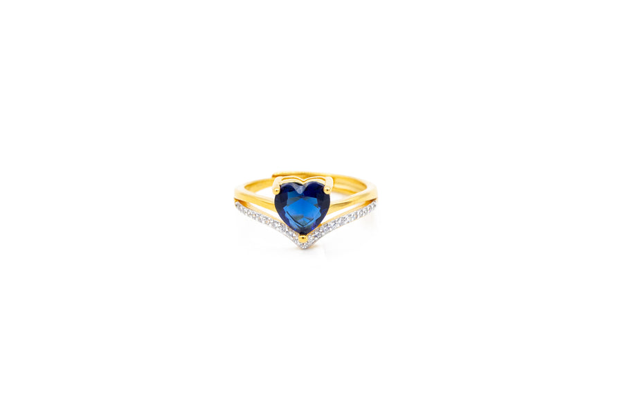 Anello regolabile cuore v colour in argento 925