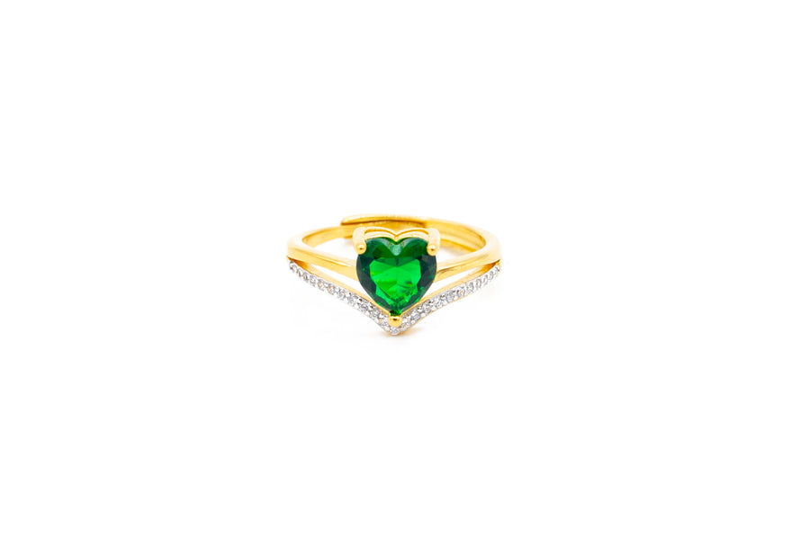 Anello regolabile cuore v colour in argento 925