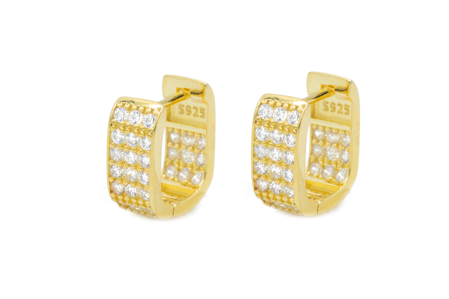 Orecchini geometric brill in argento 925