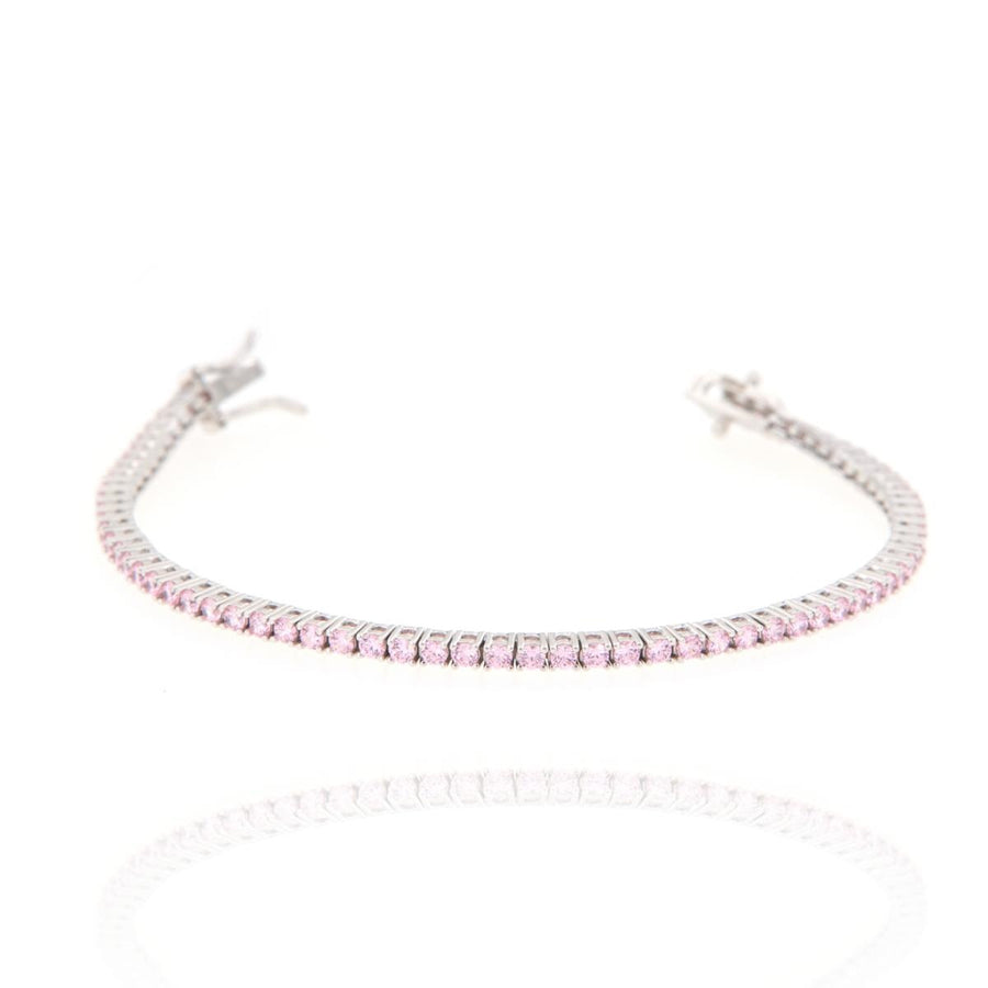 Bracciale tennis in argento 925 con chiusura tradizionale