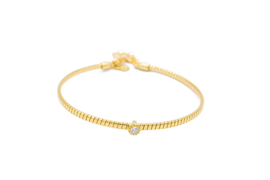 Bracciale rigido con punto luce in argento 925