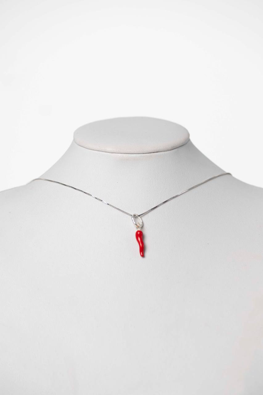 Collana con ciondolo cornetto in argento 925