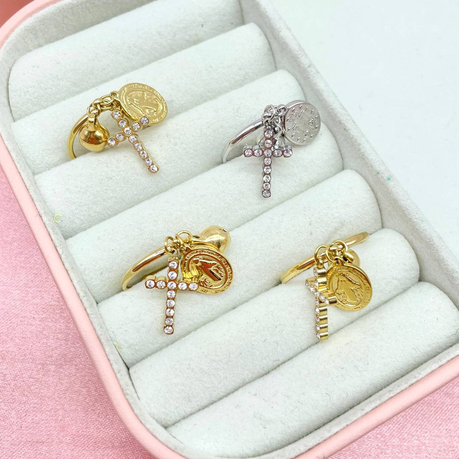 Anello con ciondolo Anello da donna in acciaio inossidabile Anelli Anello con ciondolo Anello da donna in acciaio inossidabile Anelli