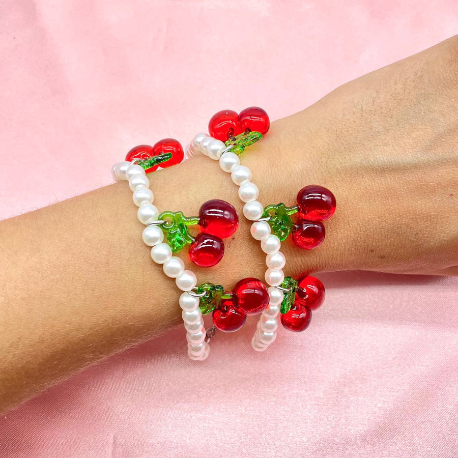 Bracciale con perle e ciliege