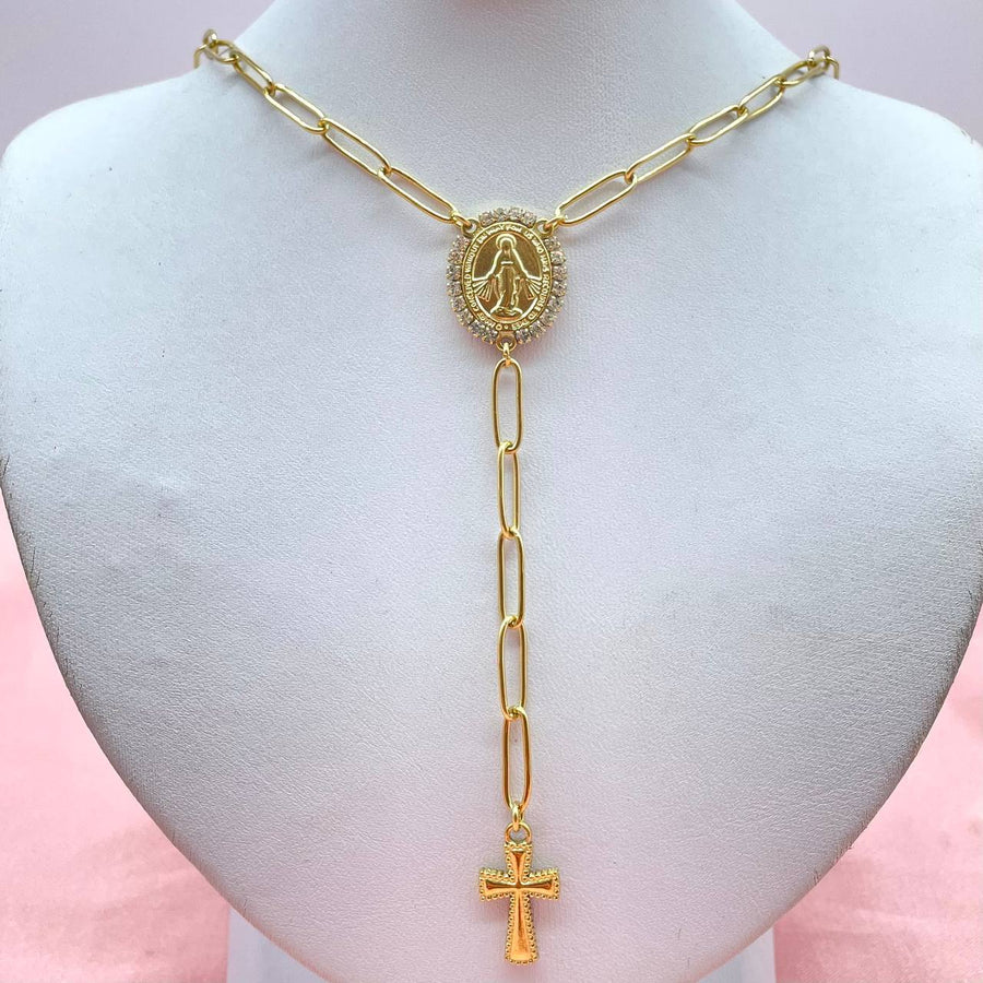 Collana caten madonnina e croce