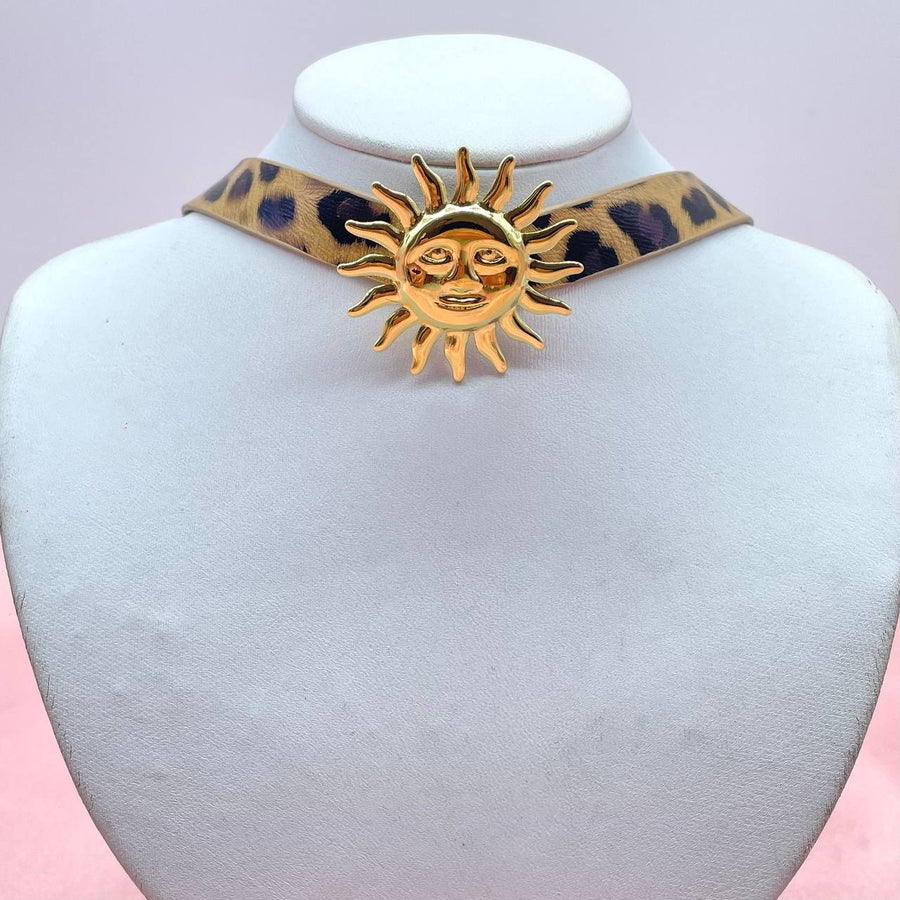 Choker animalier con sole