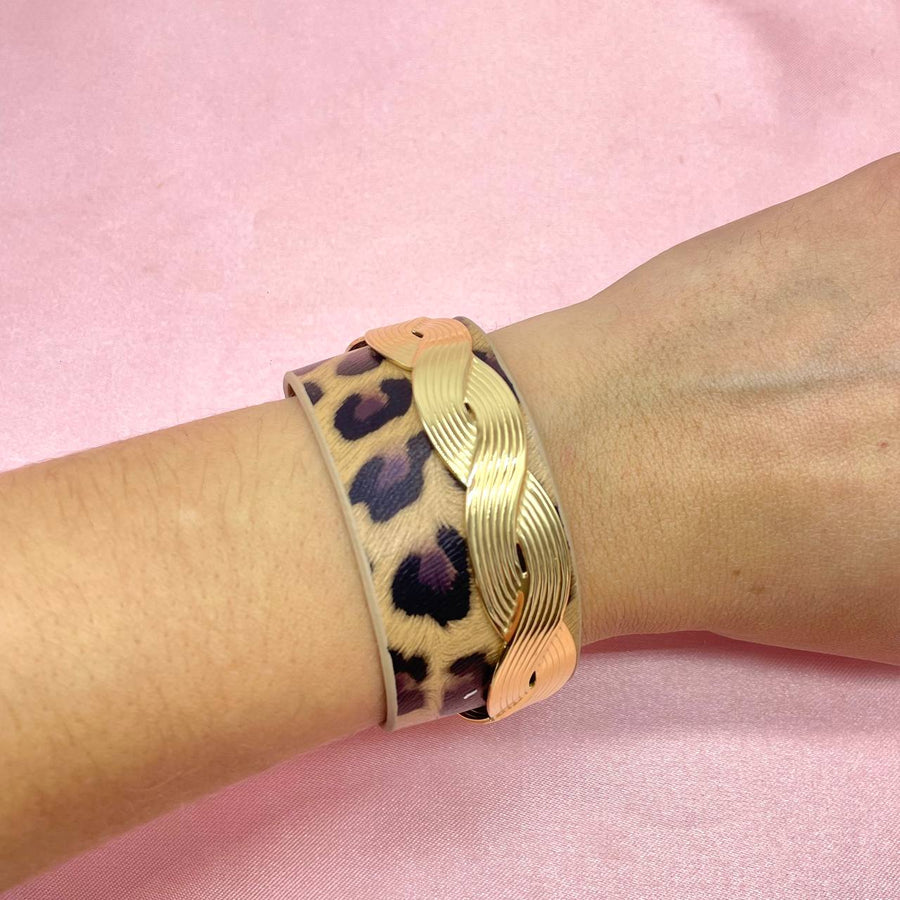 Bracciale intrecciato animalier