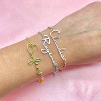 LONAGO 925 Sterline D'argento Nome Personalizzato Braccialetto Personalizzato Messaggio Braccialetto Gioielli per le Donne (Argento Sterling Placcato Oro Bianco LONAGO 925 Sterline D'argento Nome Personalizzato Braccialetto Personalizzato Messaggio Braccialetto Gioielli per le Donne (Argento Sterling Placcato Oro Bianco