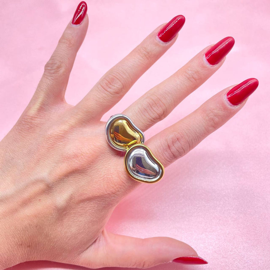 Anello regolabile asimmetric double colour