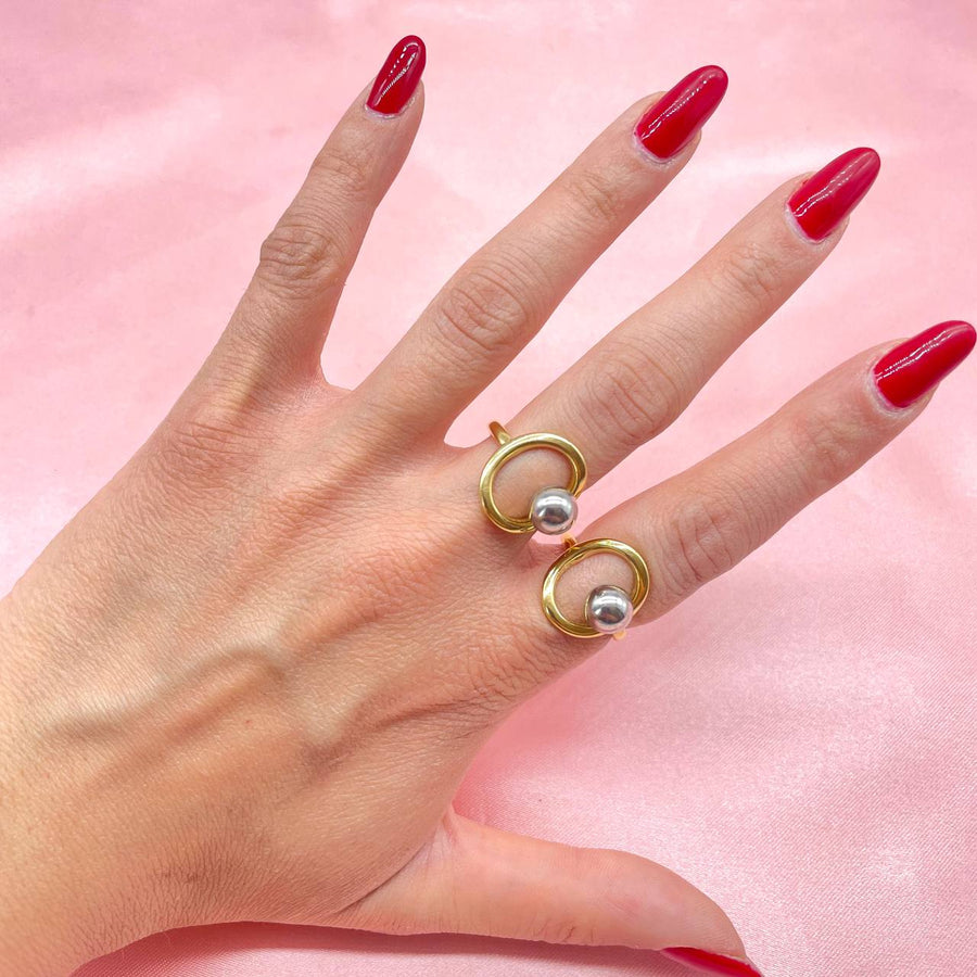 Anello regolabile circle con pallina