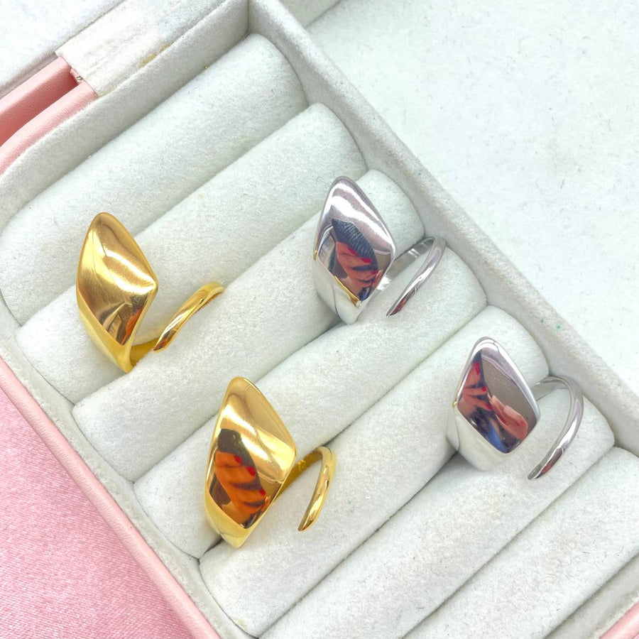 Anello regolabile asimmetric vintage double