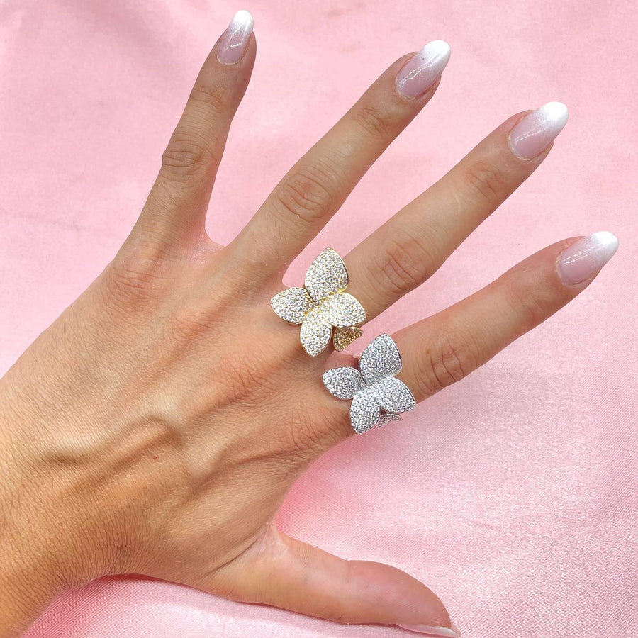 Anello regolabile flower chic bril