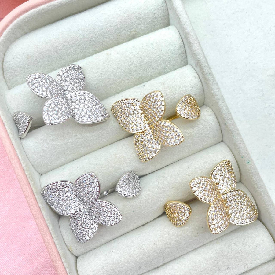 Anello regolabile flower chic bril