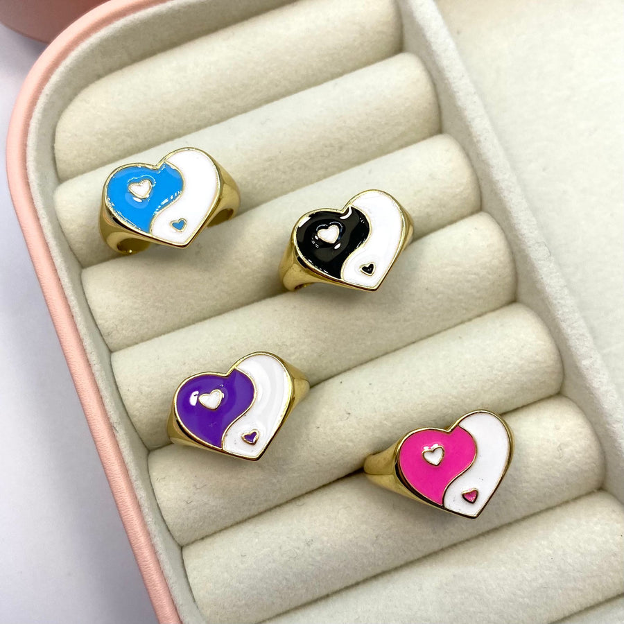 Anello cuore colour regolabile - Iride shop - accessori donna