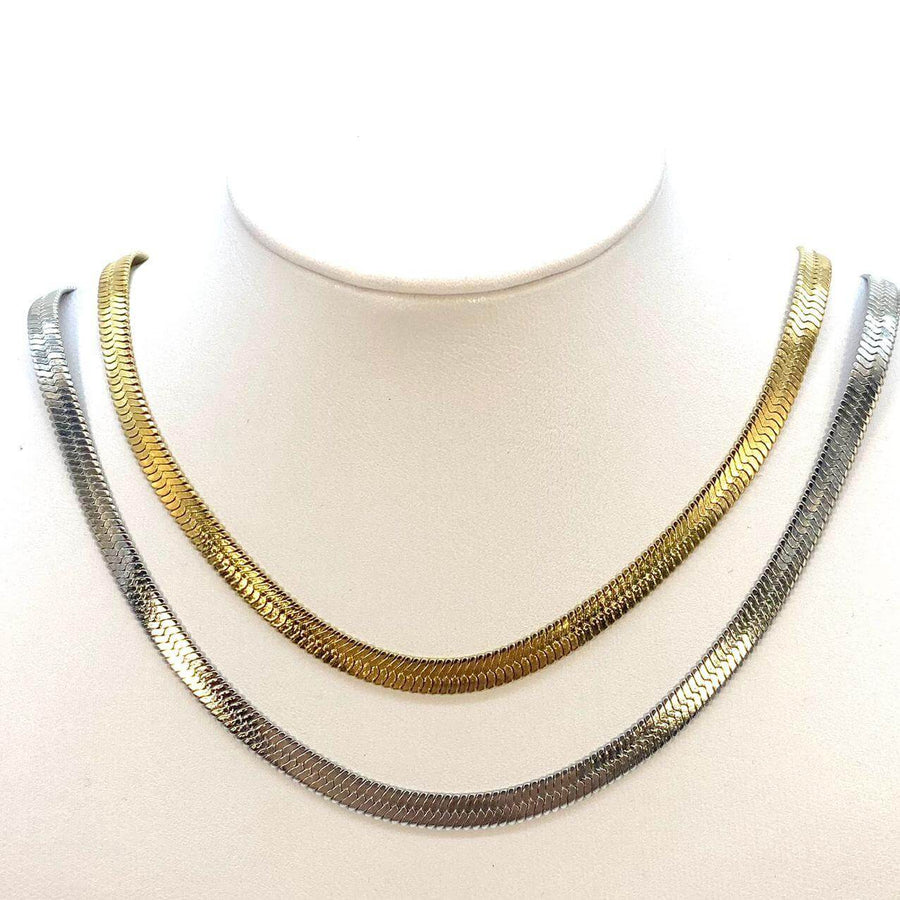 Collana luxury catena a spina di pesce, disponibile nei colori oro e argento - Iride Shop Bijoux e Accessori