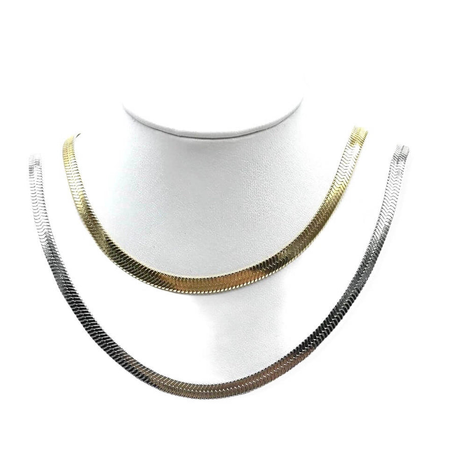 Collana luxury catena a spina di pesce, disponibile nei colori oro e argento - Iride Shop Bijoux e Accessori