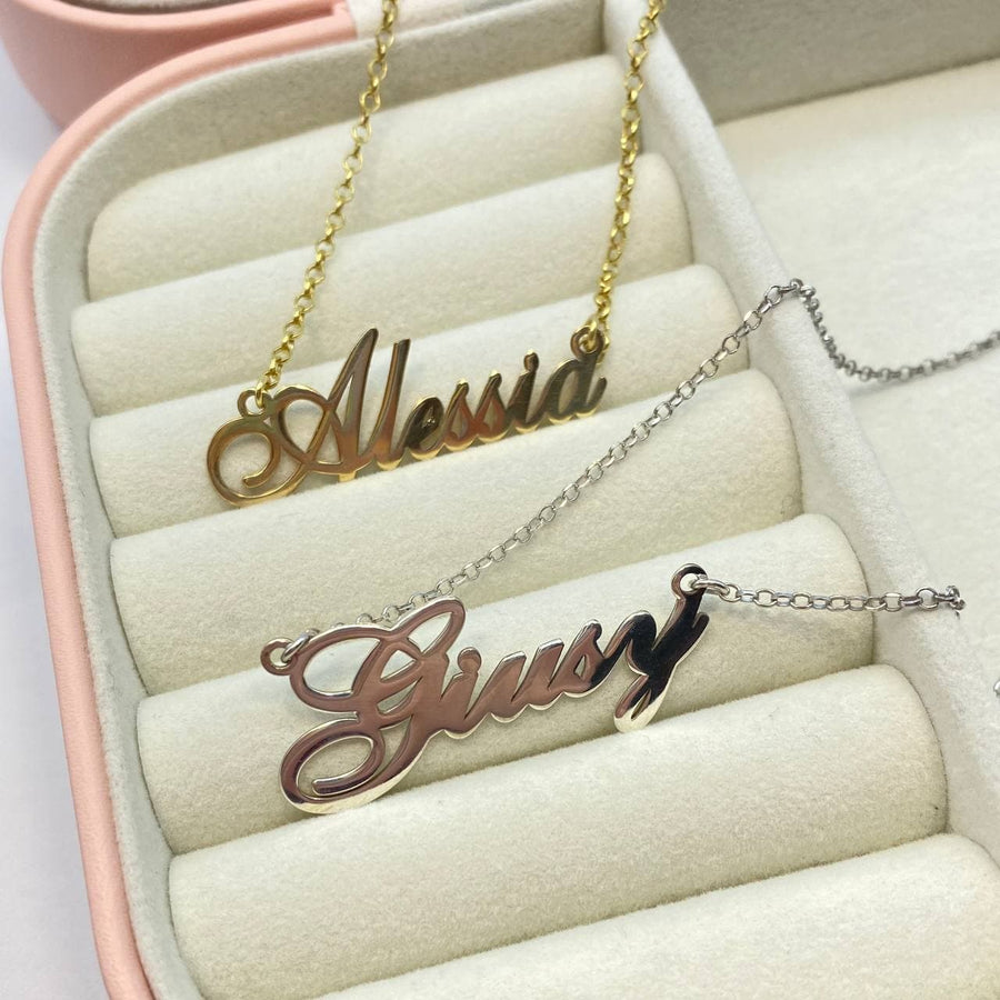 Collana personalizzabile bold font in argento 925 - Iride Shop - Accessori da Donna