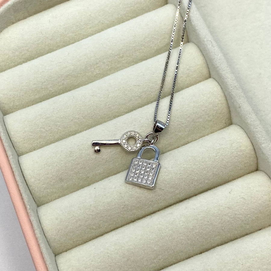 Collana lock and key in argento 925 - Iride Shop - Accessori da Donna