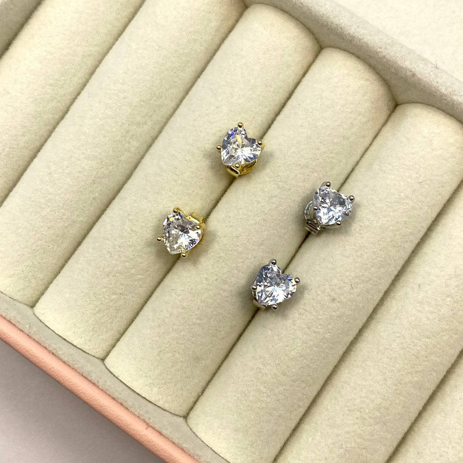 Diamond lobe earrings in 925 silver