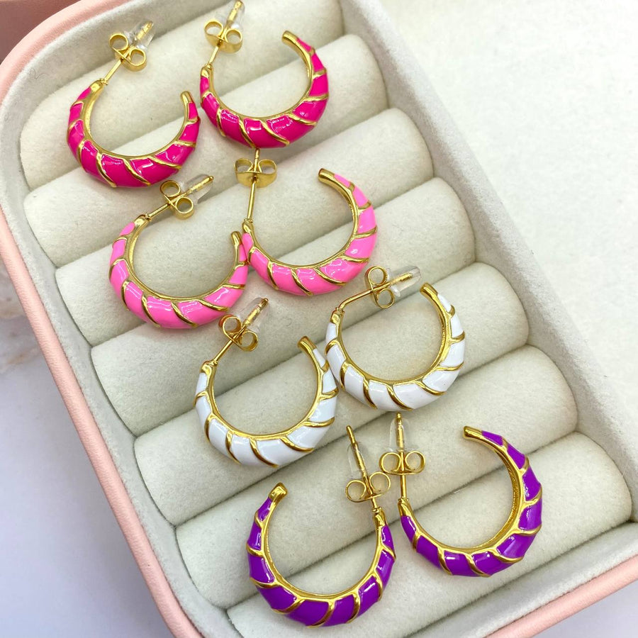 Color crescent earrings